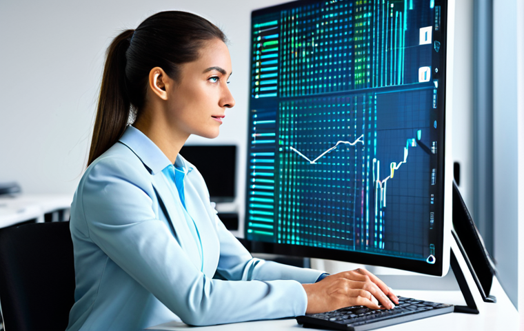 A thoughtful, professional woman in a modest business dress, seated at a clean, contemporary desk. She looks intently at a transparent holographic interface displaying simplified privacy settings and data control options. Her expression is focused and empowered, indicating understanding and control. The background is a minimalist, brightly lit modern office with subtle digital patterns, suggesting a secure and organized digital space. fully clothed, appropriate attire, safe for work, perfect anatomy, correct proportions, natural pose, well-formed hands, proper finger count, natural body proportions, professional dress, high-quality, professional photography, digital art, appropriate content.