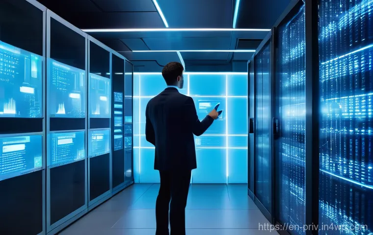 차세대 데이터 프라이버시 기술 전망 - **Homomorphic Encryption in a Secure Cloud Environment**
A sleek, futuristic data center interio...