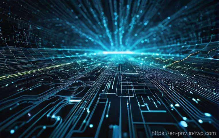 비즈니스 데이터 보호를 위한 솔루션 - **Prompt:** A dynamic and abstract visual representation of robust data encryption. Imagine glowing,...